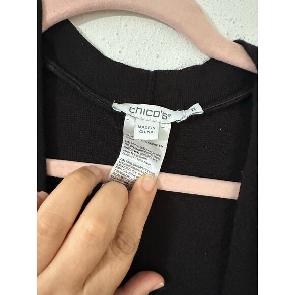 Chico’s Embroidered Eyelet sweater Ruana size SM - Picture 7 of 13